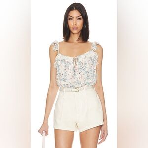 Free People Intimately FP Take It Away Bodysuit Ivory Combo Floral Lace Size L